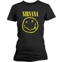 Nirvana Yellow Smiley Moteriški Marškinėliai