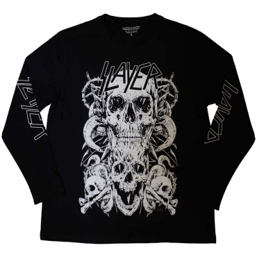 Slayer White Skulls Marškinėliai Ilgomis Rankovėmis