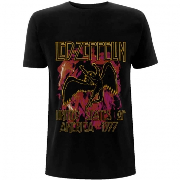Led Zeppelin Black Flames T-Shirt