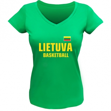 Lietuva Basketball Moteriški Marškinėliai (Dydis S)