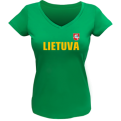 Moteriški Marškinėliai Lietuva Su Vėliavėle Ant Nugaros