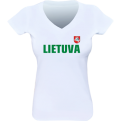 Moteriški Marškinėliai Lietuva Su Vėliava Ant Nugaros