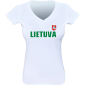 Ladies Tee Lithuania With Flag On The Back