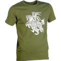 Khaki Tee With Silver Vytis