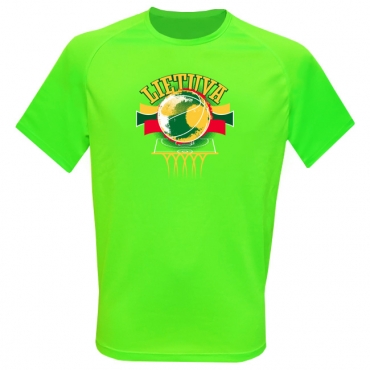 Tee Lithuania Basketball Sporty Neon