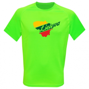 Sportiniai Marškinėliai Lietuva (Neon Green)
