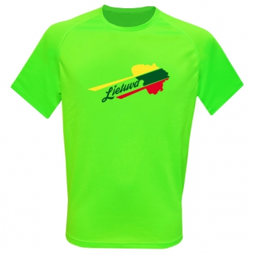 Sportiniai Marškinėliai Lietuva (Neon Green)