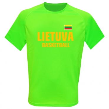 Sportiniai Marškinėliai Lietuva Basketball (Neon Green)