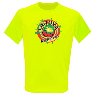 Tee Lithuania Basketball Country Sporty Neon Yellow