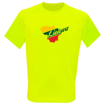 Sportiniai Marškinėliai Lietuva (Neon Yellow)