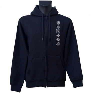 Hoodie With Zipper Balts Symbols