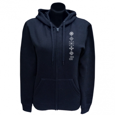 Ladies Hoodie With Zipper Balts Symbols