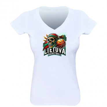 Ladies Tee Lithuania Basketball Skulls