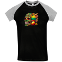 Two Color Tee Lithuania Skull In Flames