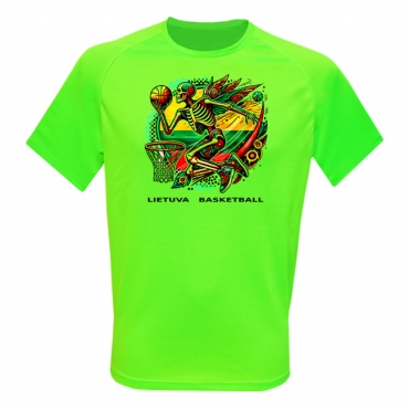 Vaikiški Sportiniai Marškinėliai Lietuva Basketball Skull