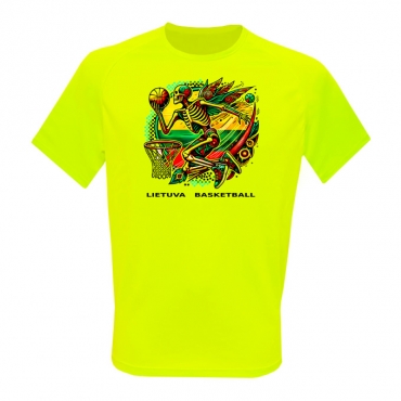 Vaikiški Sportiniai Marškinėliai Lietuva Basketball Skull