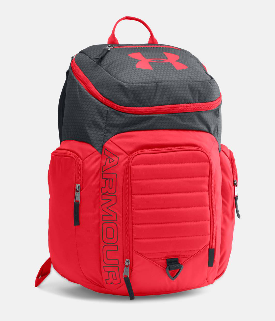 red and blue under armour backpack