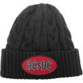 AC/DC Oval Logo Cable Knit Beanie Hat