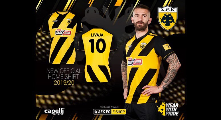 Atėnų AEK Capelli Sport 2019-20 Namų Marškinėliai