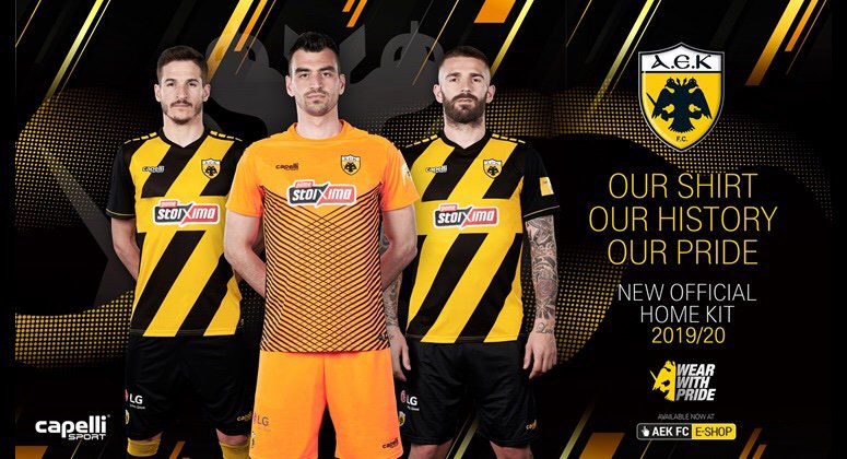 Atėnų AEK Capelli Sport 2019-20 Namų Marškinėliai