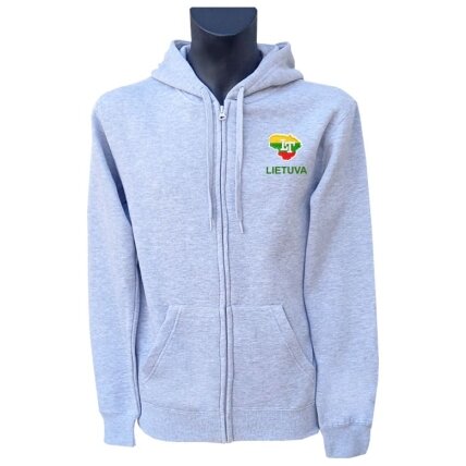 Hoodie With Zipper Lithuania Contour