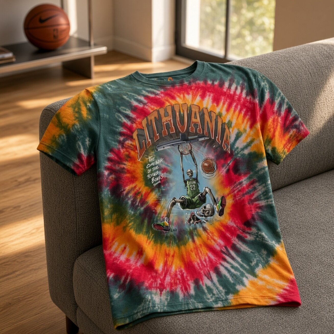 Lietuva Basketball Oficialūs Tie-Dye Marškinėliai 3