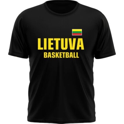 Lithuania Basketball Black T-shirt (Sizes 4XL and 5 XL) Lithuania Basketball Black T-shirt (Sizes 4XL and 5 XL)