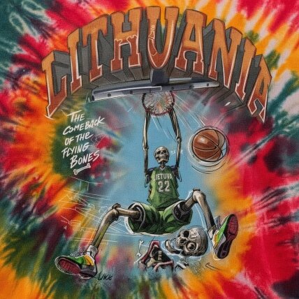 Lietuva Basketball Oficialūs Tie-Dye Marškinėliai 4