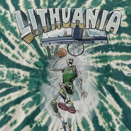 Lithuania Basketball Oficialūs Tie-Dye Marškinėliai 4