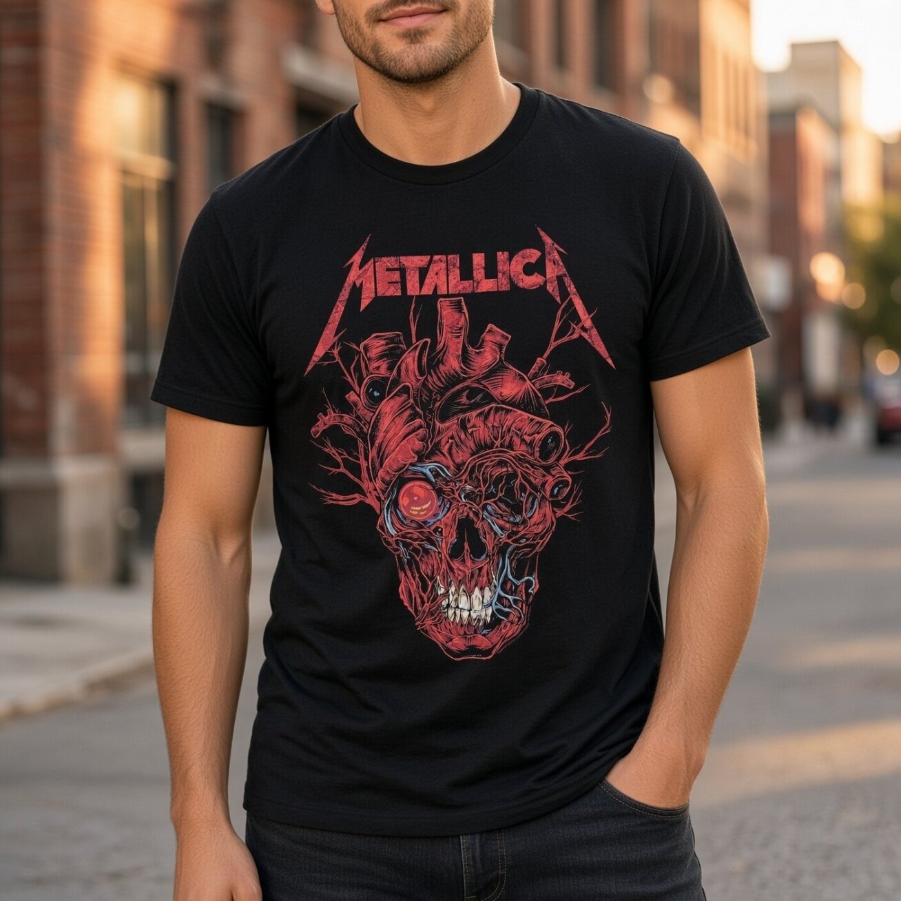 Футболка Metallica Heart Skull