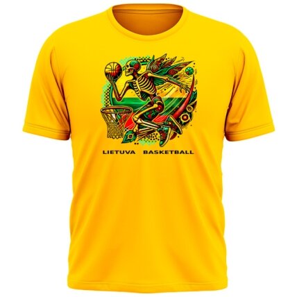 Marškinėliai Lietuva Basketball Skull Marškinėliai Lietuva Basketball Skull