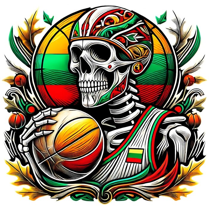 T-Shirt Lithuania Skull Man 1