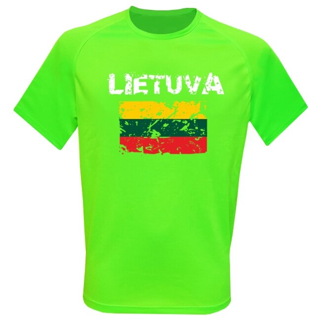 Sportiniai Marškinėliai Lietuva (Neon Green)