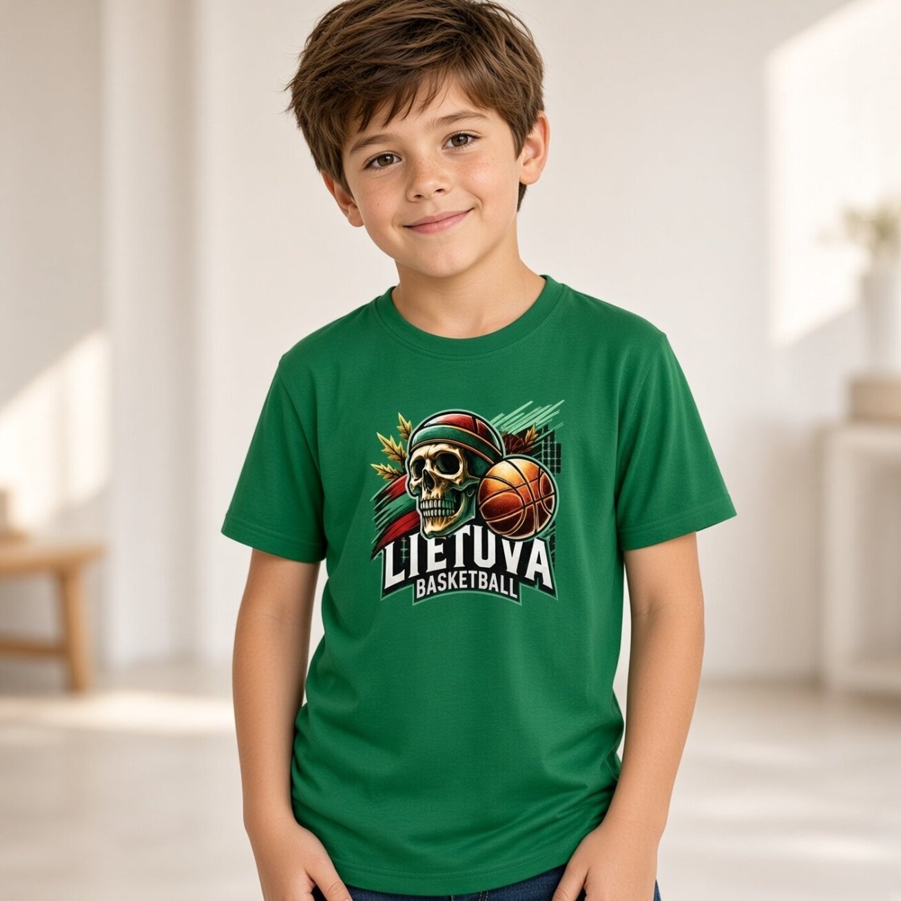 Vaikiški Marškinėliai Lietuva Basketball Skulls (3 spalvos) 5