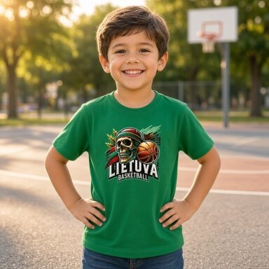Vaikiški Marškinėliai Lietuva Basketball Skulls (3 spalvos) Vaikiški Marškinėliai Lietuva Basketball Skulls (3 spalvos)