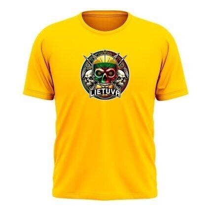Kid's T-Shirt Lithuania Basketball Skulls (3 colours) 1