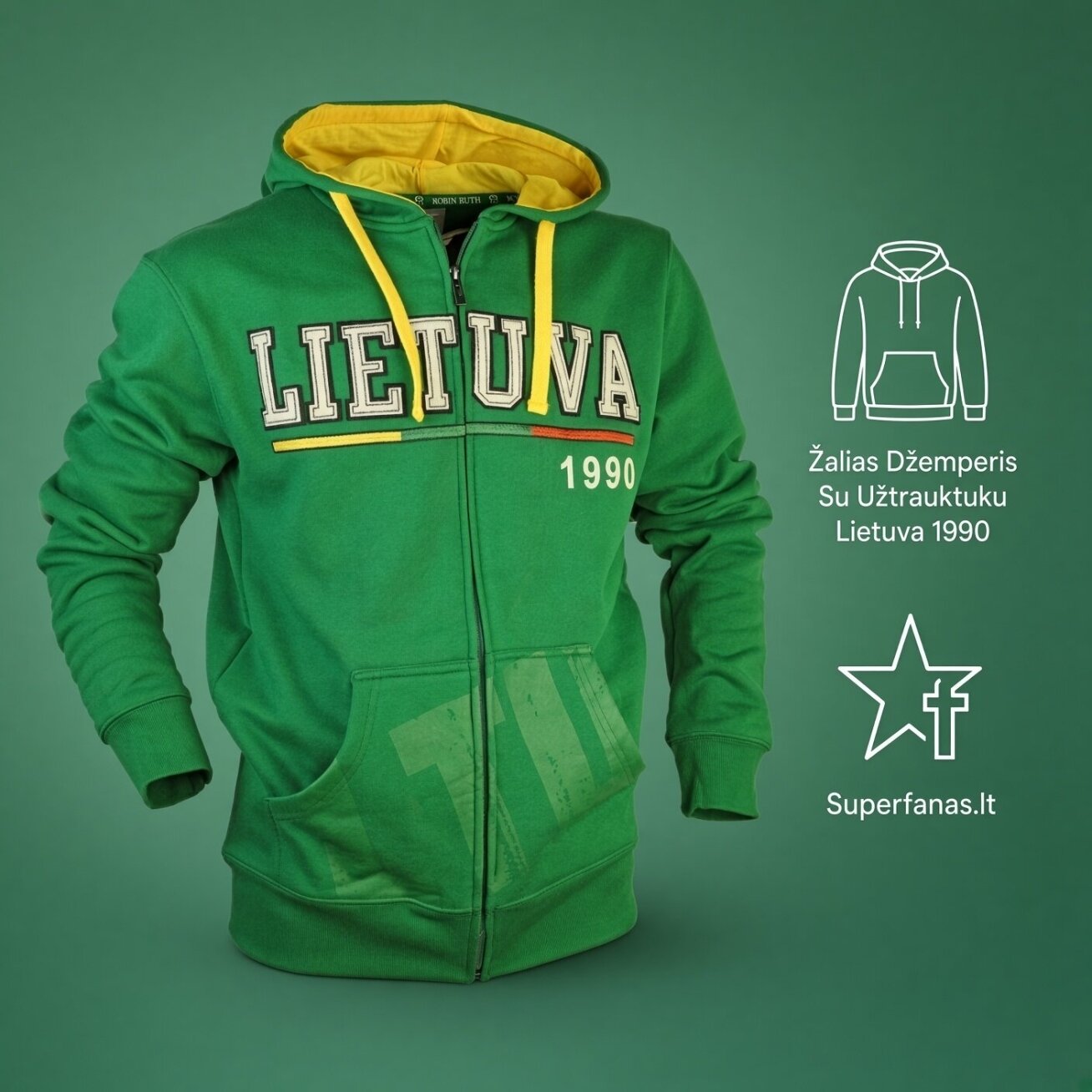 Žalias Džemperis Su Užtrauktuku Lietuva 1990 1
